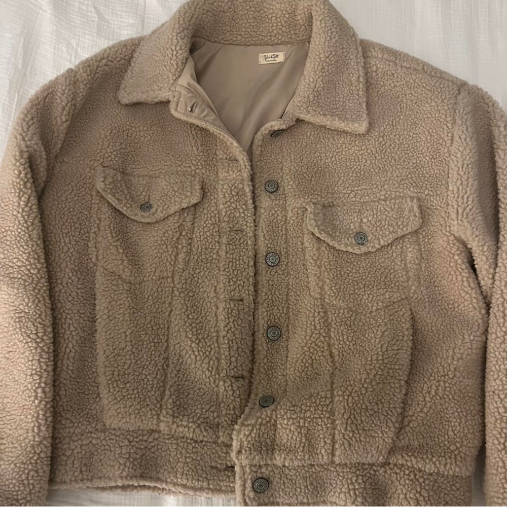 Brandy Melville/John Galt Brown Button Down Sherpa Coat